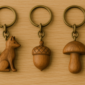 set of 3 woodland keyrings