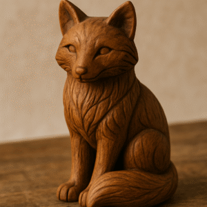 Hand-Carved fox figurine
