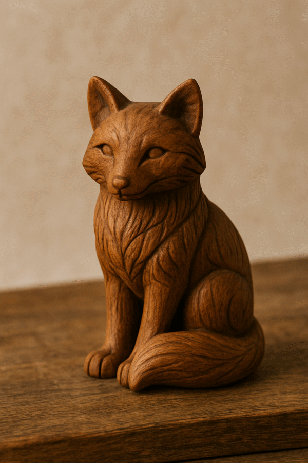 Hand-Carved fox figurine