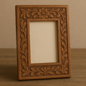 Hand-Carved Wooden Photo Frame
