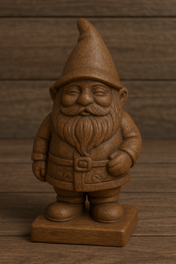 Hand-Carved Wooden Garden Gnome