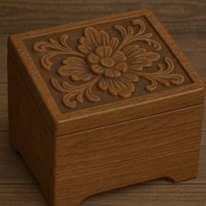Hand-Carved Wooden Keepsake Box