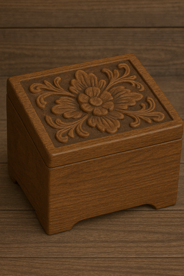 Hand-Carved Wooden Keepsake Box