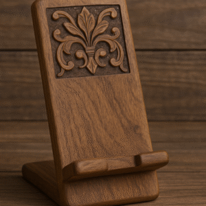 Hand-Carved Wooden Phone Stand