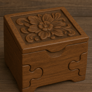 Hand-Carved Wooden Puzzle Box