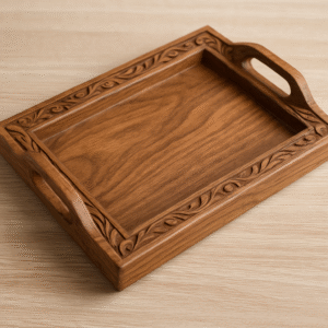 Hand-Carved Wooden Serving Tray