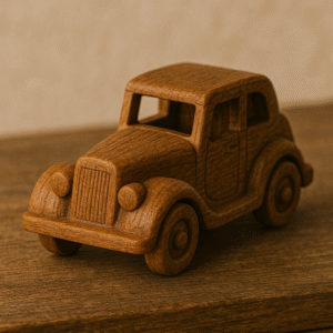 Hand-Carved Wooden Toy Car