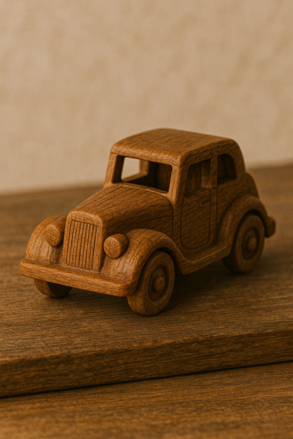 Hand-Carved Wooden Toy Car