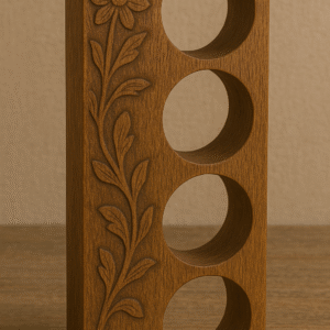 Hand-Carved Wooden Wine Rack